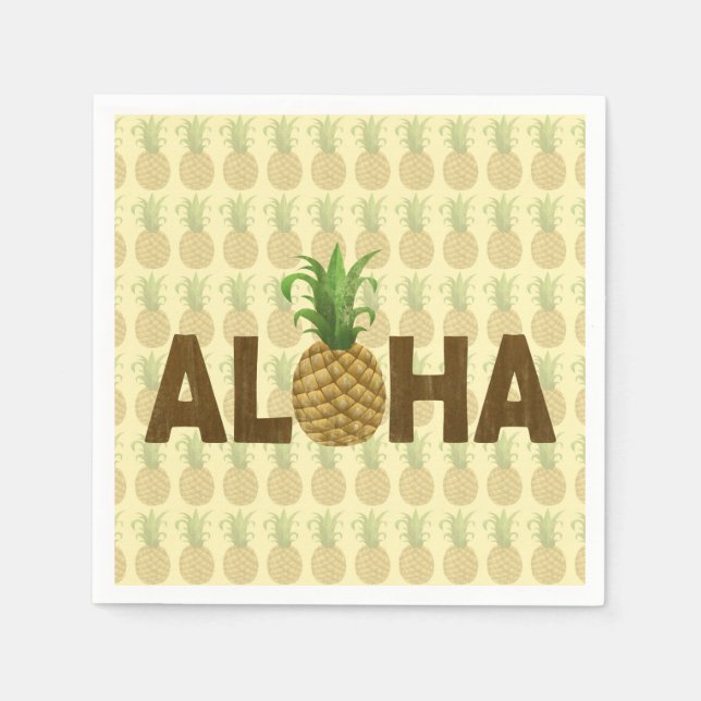 Serviette En Papier Aloha Vintage ananas Hawaii Hawaii Hawaii (Devant)