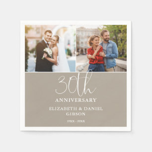Serviette En Papier Alors et maintenant 2 Photo 30e anniversaire de ma