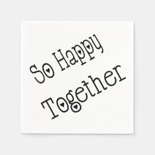 Serviette En Papier Alors Heureux Ensemble Coeurs Noirs serviettes
