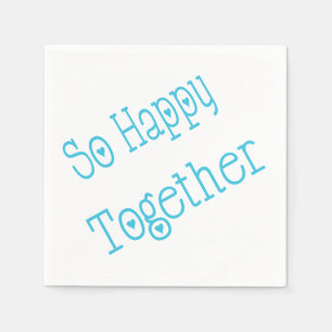 Serviette En Papier Alors Joyeux Ensemble Coeurs Bleus serviettes