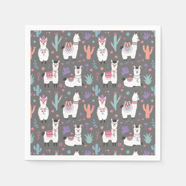 Serviette En Papier Alpaca/Llama (Devant)