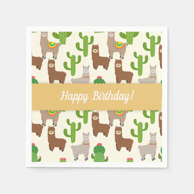 Serviette En Papier Alpaca/Llama (Devant)