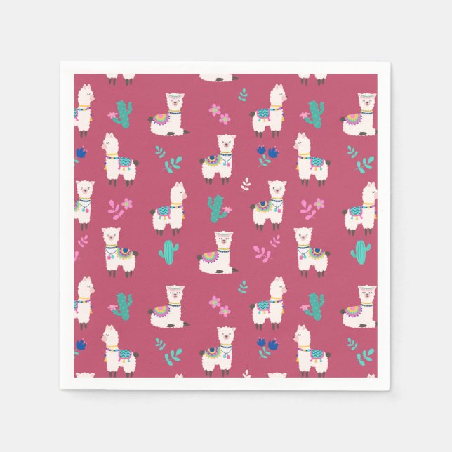 Serviette En Papier Alpaca/Llama (Devant)