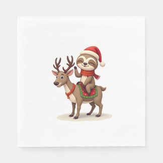 Serviette En Papier Alpaca Sloth Christmas (2)