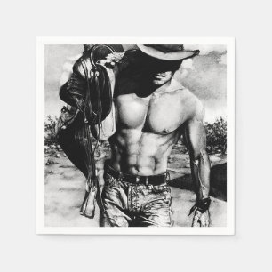 Serviette En Papier Alpha Homme Russe Cool Western Cowboy Papier