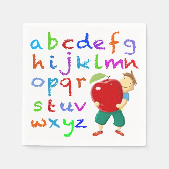 Serviette En Papier Alphabet des enseignants (Devant)