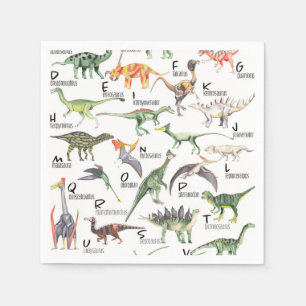 Serviette En Papier Alphabet Dinosaure