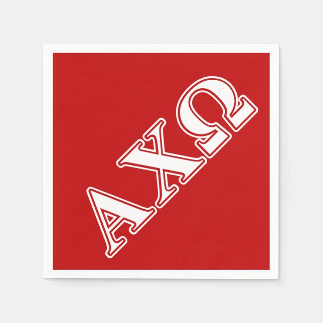 Serviette En Papier Alphi Chi Omega White and Red Letters (Devant)