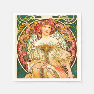 Serviette En Papier Alphonse Mucha Art Nouveau Daydream