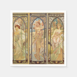Serviette En Papier Alphonse Mucha - Art Nouveau Master