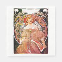 Alphonse Mucha Daydream Floral Vintage Art Nouveau