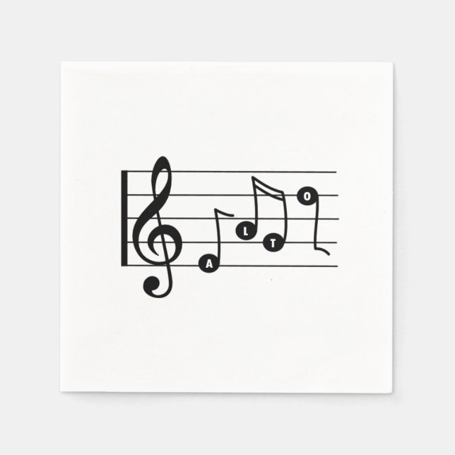 Serviette En Papier Alto Singer Cocktail musical Napkin (Devant)