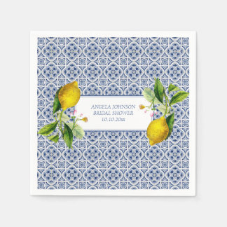 Serviette En Papier Amalfi Coast Lemon Tiles Italy Personalized names