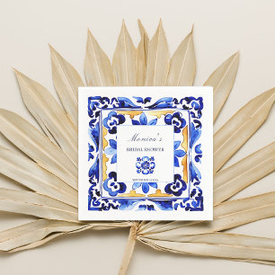 Serviette En Papier Amalfi Vietri Italien carrelage bleu douche nuptia