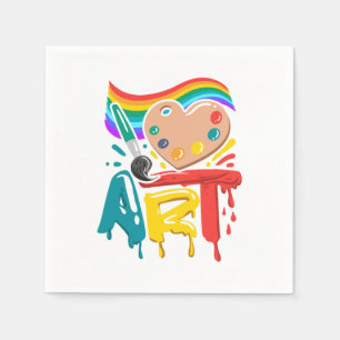 Serviette En Papier Amant d'art coloré artiste pinceau coloré