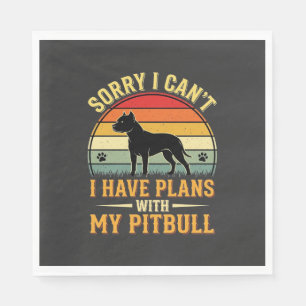Serviette En Papier Amant de Chien au Crépuscule Vintage Plans Pitbull