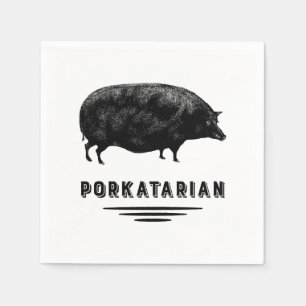 Serviette En Papier Amant de lard - Porkatarian - porc antique
