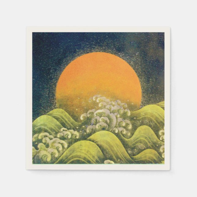 Serviette En Papier AMATERASU SOLEIL GODDESS Jaune Noir Brown (Devant)