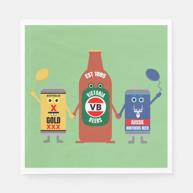Serviette En Papier Amateurs De Bières Australiennes Et Boissons (Devant)