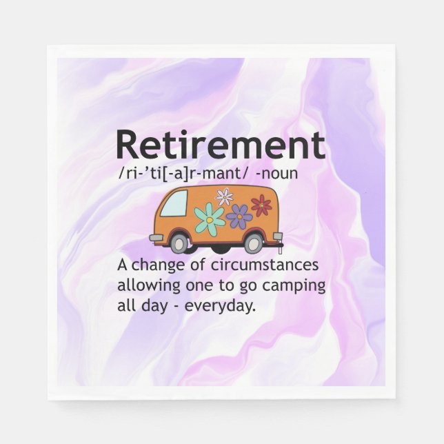 Serviette En Papier Amateurs de camping Retraite Définition Drôle (Devant)
