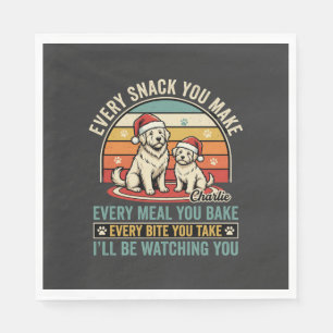 Serviette En Papier Amateurs de chiens de Noël Snack Regarder