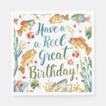 Amateurs de pêche Aquarelle d'anniversaire