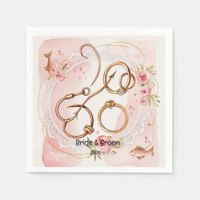 Serviette En Papier Amateurs de pêche Hook sur vous Mariage (Devant)