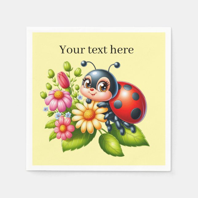Serviette En Papier Amateurs mignons de coccinelle insecte (Devant)