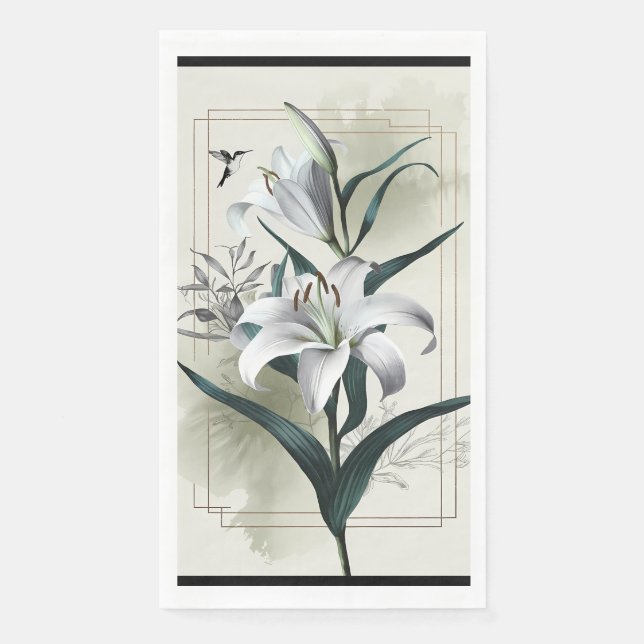 Serviette En Papier Amazon Lily Art - Style or & Scandi (Devant)