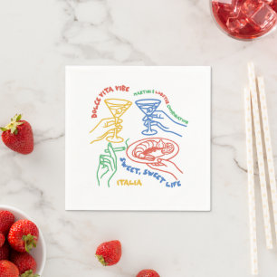 Serviette En Papier Ambiance Dolce Vita – Martini et douce vie italien