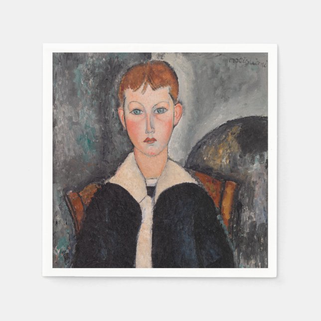 Serviette En Papier Amedeo Modigliani - Garçon en Sailor (Devant)