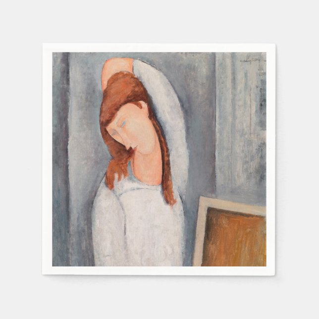 Serviette En Papier Amedeo Modigliani - Portrait Jeanne Hebuterne #1 (Devant)