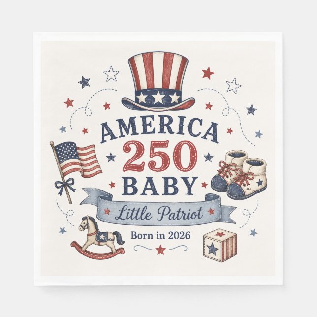 Serviette En Papier America 250 Bébé / Petit Patriote (Devant)
