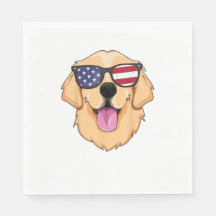 Serviette En Papier America Golden Retriever 4 juillet pour hommes gar