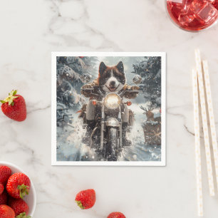 Serviette En Papier American Akita Dog Christmas