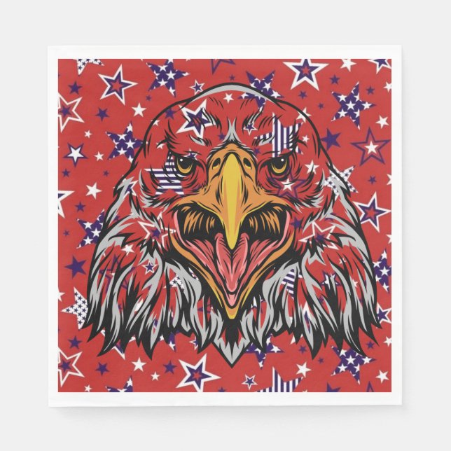 Serviette En Papier American Eagle avec Arrière - plan Red Star (Devant)