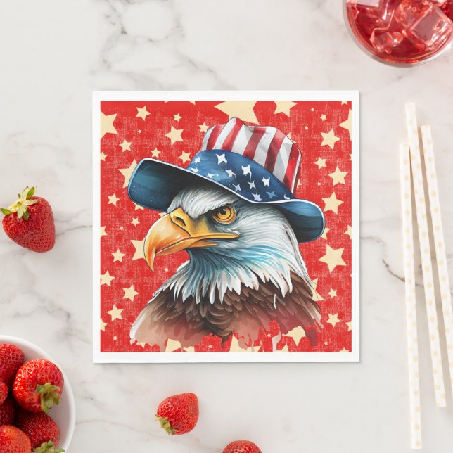 Serviette En Papier American Eagle Flag (En situation)