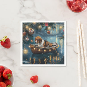 Serviette En Papier American English Foxhound Christmas Festive Voyage