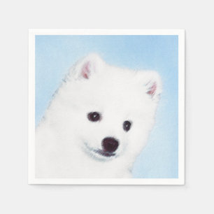 Serviette En Papier American Eskimo Dog Painting - Original Dog Art