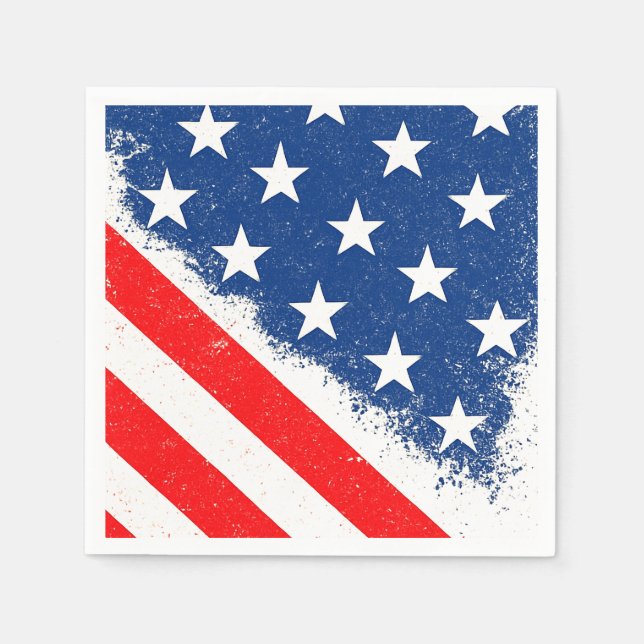 Serviette En Papier American Flag Shirt USA Patriotique Star Stripes (Devant)