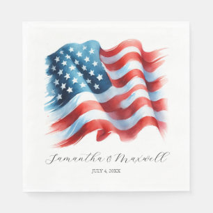 Serviette En Papier American Flag Summer Party thème