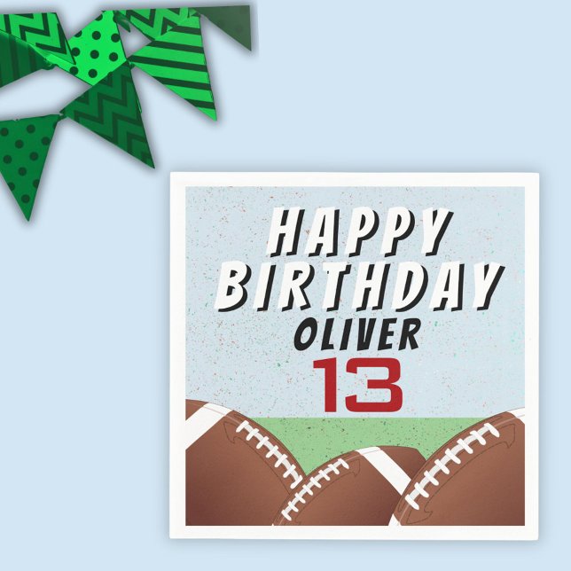 Serviette En Papier American Football Ball Bonne fête d'anniversaire (Créateur téléchargé)