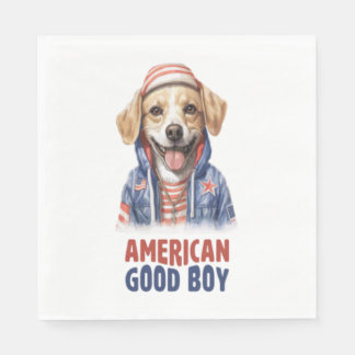 Serviette En Papier American GoodBoy Dog US Jacket 4 juillet