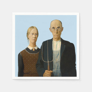 Serviette En Papier American Gothic Grant Wood
