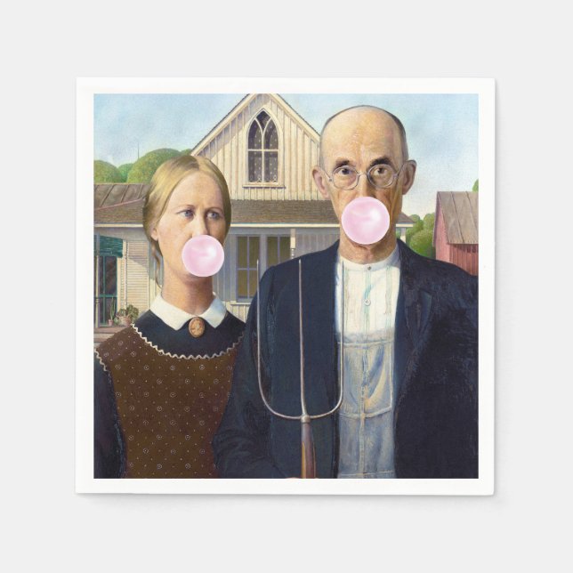 Serviette En Papier American Gothic Grant Wood     (Devant)