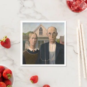 Serviette En Papier American Gothic : Vie rurale pauvre paysan