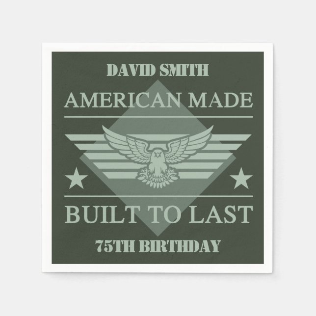 Serviette En Papier American Made 75th Birthday (Devant)