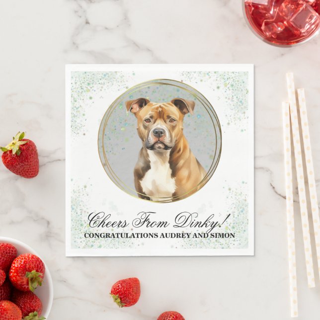 Serviette En Papier American Staffordshire Terrier Mariage Napkins (En situation)