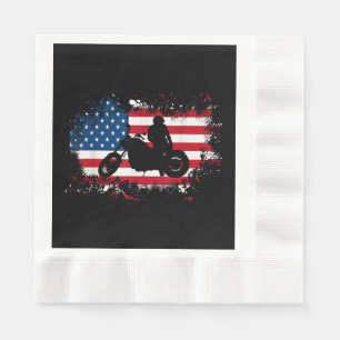 Serviette En Papier American US Flag Motorcycle Funny Sport Lover