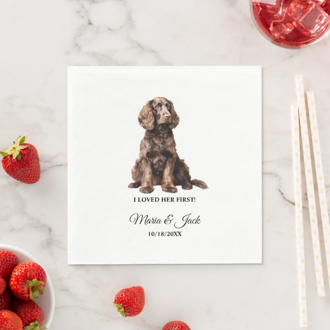 Serviette En Papier American Water Spaniel Pet Cocktail Mariage (En situation)